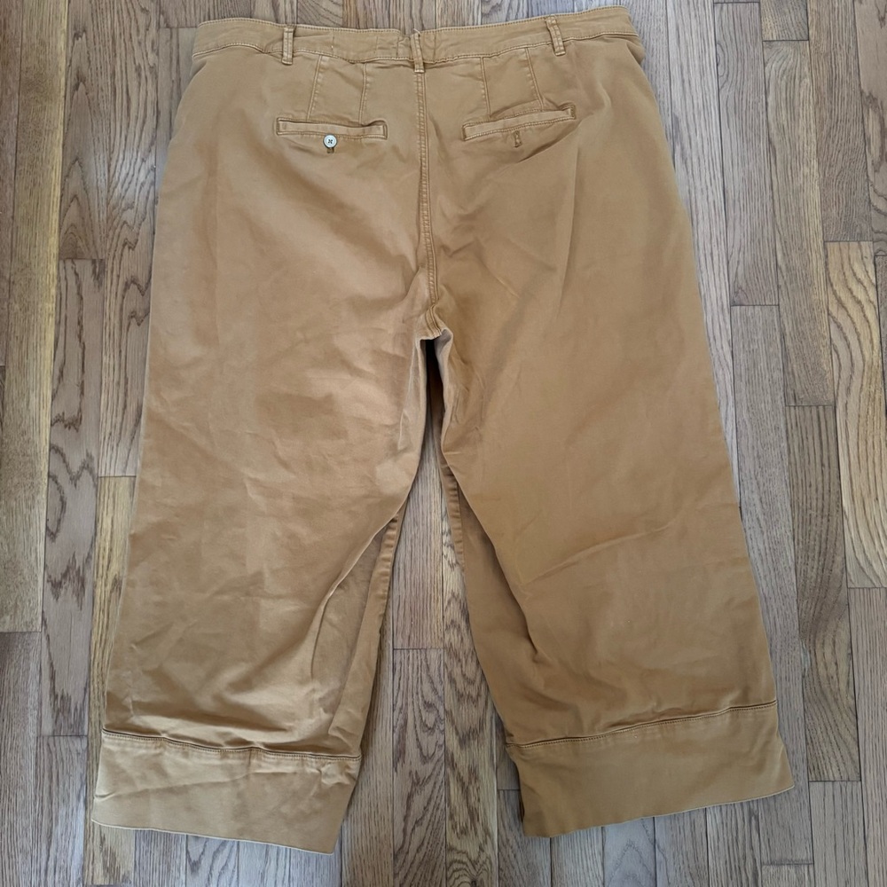 Anthropologie Mustard Wide-Leg Cropped Pants - Picture 5 of 14